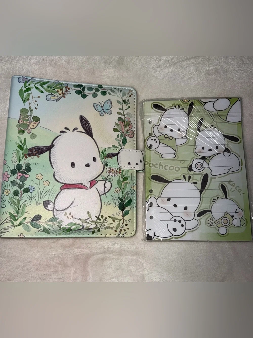 Pocchaco A5 Binder With 2 Packs Of Paper Mint Green